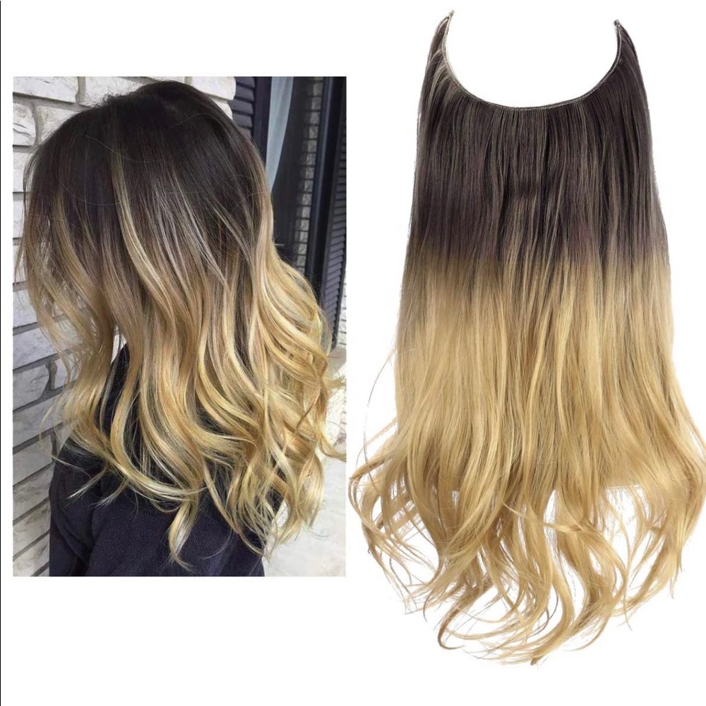 Halo Hair Extension Ombré Dark Brown Sandy Blonde